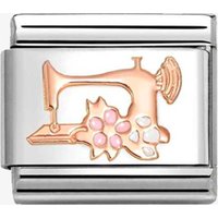 Nomination Classic Rose Gold Sewing Machine with Flowers Charm