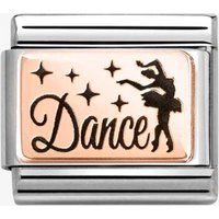 Nomination CLASSIC Stainless Steel 9ct Rose Gold Black Ballerina Dance Charm 430111/29