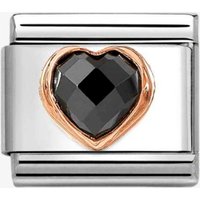 Nomination CLASSIC Rose Gold Cubic Zirconia Black Heart Charm 430607/011