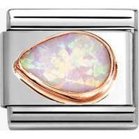 Nomination CLASSIC Stainless Steel 9ct Rose Gold Pink Opal Left Charm 430513/38