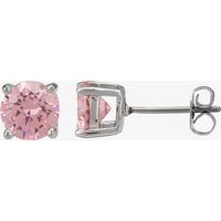 Crislu Silver Round Pink Cubic Zirconia Stud Earrings 200166E00PI