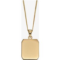 9ct Yellow Gold Rectangular Dog Tag Necklace GP2259