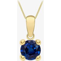 9ct Yellow Gold September Blue Birthstone Pendant Necklace 1.68.7078