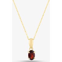 9ct Yellow Gold Oval Cut Garnet Necklace OJS0006P-GAR 9KY