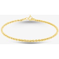 9ct Yellow Gold 18cm Hollow Rope Chain Bracelet 1.22.0781