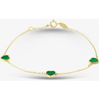9ct Yellow Gold Malachite Heart Bracelet 1.29.1652
