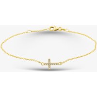 9ct Yellow Gold Cubic Zirconia Cross Bracelet 1.29.1702