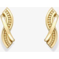 Gold Classic 9ct Yellow Gold Twist Cross Over Stud Earrings 120125147576