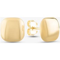9ct Yellow Gold Satin Brushed Squared-Cushion Stud Earrings ER423