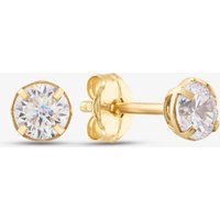 9ct Yellow Gold 4mm Round Crystal Stud Earrings 1.58.6989