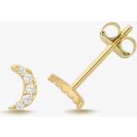9ct Yellow Gold Cubic Zirconia Moon Stud Earrings ES2100