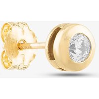 9ct Rubover Cubic Zirconia Small Single Stud Earring SE546 (1X SINGLE EARRING)