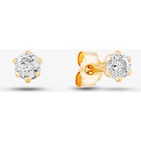 9ct Yellow Gold Cubic Zirconia Round Stud Earrings SE303