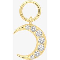 9ct Yellow Gold Cubic Zirconia Moon Earring Charm EPN009