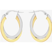 9ct Two-Tone Oval Crossover Creole Earrings 2.53.3929