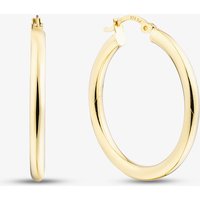 9ct Yellow Gold Plain Tube Hoop Earrings E-SLRT-325-9Y