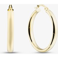 9ct Yellow Gold 30mm Rectangular Tube Hoop Earrings E-SLOT-425-9Y