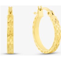9ct Gold 10mm Diamond Cut Pine Hoop Earrings 1.51.1559
