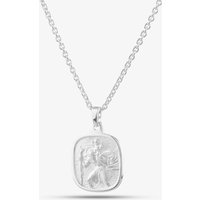 Silver Double-Sided St Christopher Square Necklace P30-8035-SC1118