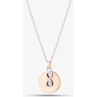 T.H.Baker Women's Sterling Silver Two Tone Disc & Infinity Necklace 2THB009406