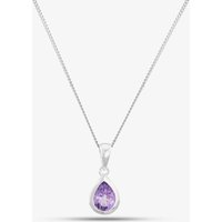 Sterling Silver Amethyst Teardrop Necklace P2429M N2326