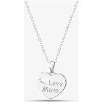 Silver Love Mum Heart Cut Out Pendant Necklace SP04061A