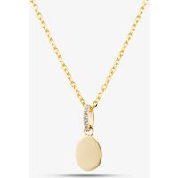Yellow Gold Tone Plated Sterling Silver Cubic Zirconia Engravable Disc Pendant AP17559Z/G