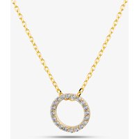 Yellow Gold Tone Plated Sterling Silver Cubic Zirconia Open Circle Pendant AP17931Z/G