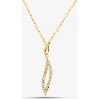 Yellow Gold Tone Plated Sterling Silver Open Leaf Pendant AP15987ZG