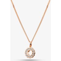 Fashionista Gold Rose Gold Tone Plated Sterling Silver Cubic Zirconia Open Flower Pendant 05S2AZP649307