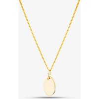 Yellow Gold Tone Plated Sterling Silver Engravable Oval Pendant 05S2AVP546107