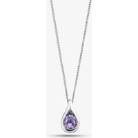 T.H.Baker Women's Silver Amethyst Pendant & Chain GK-P146M in Purple