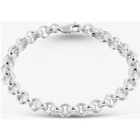 Silver Classic Sterling Silver 8.5 Inch Patterned Belcher Chain Bracelet HLRB-700-AG-8.5