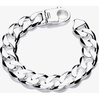 Fashionista Silver Sterling Silver 7.5 Inch Curb Chain Bracelet S5372