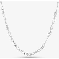 Silver Fancy Figaro Necklace V19-9345-SS18