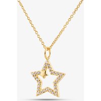 Yellow Gold Tone Plated Sterling Silver Cubic Zirconia Star Pendant 016-34470/GP