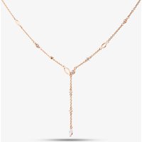 Fashionista Gold Rose Gold Tone Plated Sterling Silver Cubic Zirconia Leaf Necklace 05S2AZN451407
