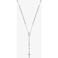 Fashionista Silver Sterling Silver 28 Inch Rosary Necklace S7094