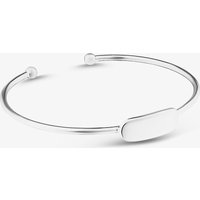 Fashionista Silver Silver Engravable ID Bar Torque Bangle 60mmCuffC