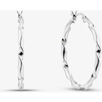 Fashionista Silver Sterling Silver Twist Hoop Earrings TTE3915300000R1