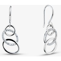 Fashionista Silver Sterling Silver Cubic Zirconia Interlocking Oval Drop Earrings AE19322Z/R