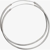T.H.Baker Women's Sterling Silver 50mm x 1.5mm Hoop Earrings H242