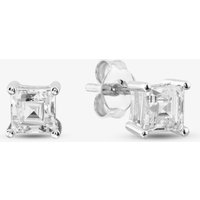 Silver Princess Cut Cubic Zirconia Stud Earrings ZVE0S276