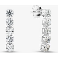 Sterling Silver Dcubic Zirconia Five Stone Drop Stud Earrings 041-74439/SP
