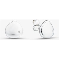 Fashionista Silver Sterling Silver Cubic Zirconia Engravable Disc Stud Earrings AE25485Z/R