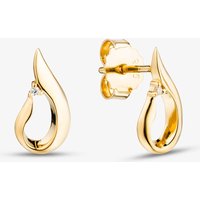 Yellow Gold Tone Plated Cubic Zirconia Twist Teardrop Stud Earrings AE20699Z/G