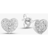 Silver Cubic Zirconia Heart Stud Earrings E4015C