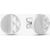 Bourne and Wilde Stainless Steel Round Pyramid Pattern Stud Earrings OSE-687S
