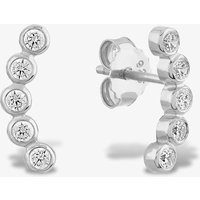 Rosa Lea Women's Bubble Curved Stud Earrings BJ-E2690C in Silver