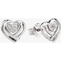 Rosa Lea Women's Pave Wrapped Hearts Stud Earrings BJ-E3132C in Silver